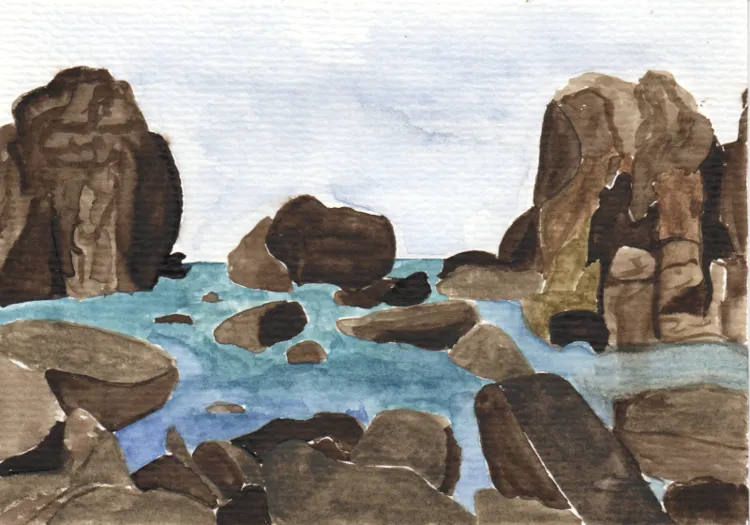 Porspoder, Finistère - Rochers à marée basse